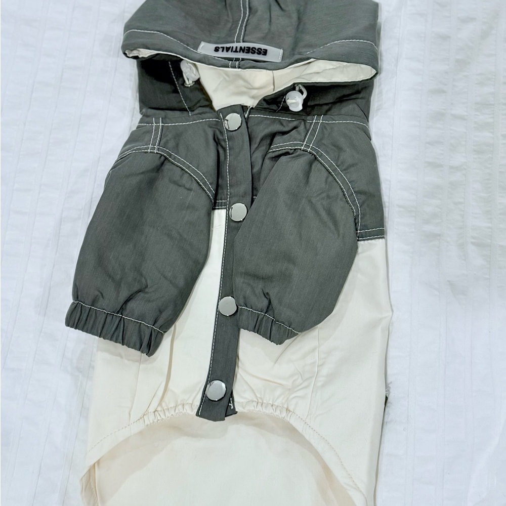 Essentials Two-Tone Dog Jacket in Gray and Cream